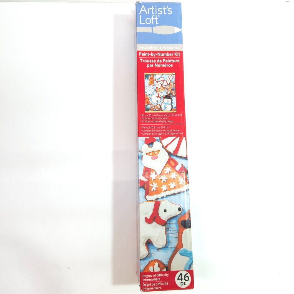 Artist's Loft Paint-by-Number Kit Christmas Cookies Display Hanger 16x20 46 Pc